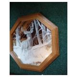Frosted Buck Mirror & Elk Picture