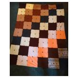 Vintage Homemade & Hand-Tied Twin Quilt