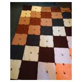 Vintage Homemade & Hand-Tied Twin Quilt