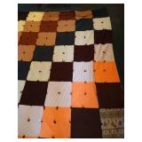 Vintage Homemade & Hand-Tied Twin Quilt