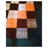 Vintage Homemade & Hand-Tied Twin Quilt