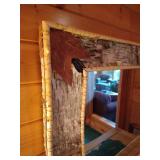 Large Beautiful Birch Bark Frame Mirror