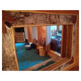 Large Beautiful Birch Bark Frame Mirror