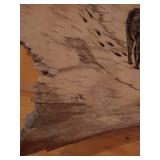 Moose Antler with Scrimshaw Deer Scene