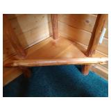 Rustic Solid Wood 3-Shelf Corner Stand