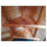 Rustic Solid Wood 3-Shelf Corner Stand