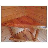 Rustic Solid Wood 3-Shelf Corner Stand