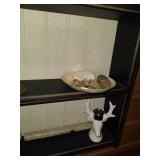 Dark Green Wall Shelf With Decor