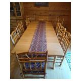 Large Rustic Custom Made Minnesota Hickory Table & Chairs