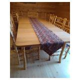 Large Rustic Custom Made Minnesota Hickory Table & Chairs