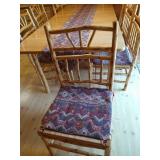 Large Rustic Custom Made Minnesota Hickory Table & Chairs