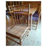 Large Rustic Custom Made Minnesota Hickory Table & Chairs