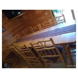 Large Rustic Custom Made Minnesota Hickory Table & Chairs