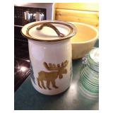 Large Stoneware Bread Bowl, Cookie Jar & Hive Jar