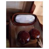 Large Sango Stoneware Serving Dishes, Etc