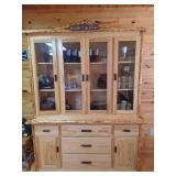 Beautiful Large Rustic Custom Made Minnesota Hickory Hutch