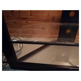 Metal & Glass TV Stand & (2) Matching Lamps