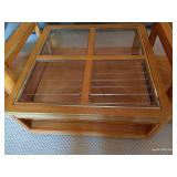 Wood & Glass Coffee Table & (2) End Tables