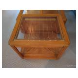Wood & Glass Coffee Table & (2) End Tables
