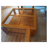 Wood & Glass Coffee Table & (2) End Tables