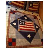 Queen Americana Quilt With Pillows, Shams & Bed Skirt