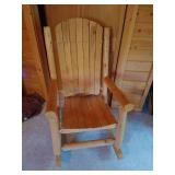 Heavy Duty Rustic Wood Rocking Chair