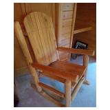 Heavy Duty Rustic Wood Rocking Chair