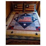 Queen Americana Quilt With Pillows, Shams & Bed Skirt