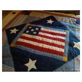 Queen Americana Quilt With Pillows, Shams & Bed Skirt