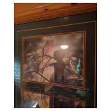(2) Framed Cardinal Prints by Rick Kelley - One Signed