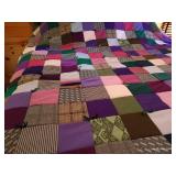 Vintage Queen Homemade & Hand Tied Quilt