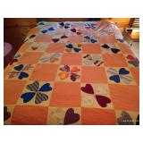 Vintage Queen Homemade & Hand Stitched Quilt