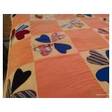 Vintage Queen Homemade & Hand Stitched Quilt