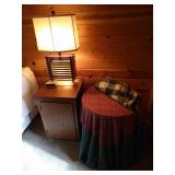 Nightstand, Small Round Table & Lamp