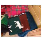 Miscellaneous Bedding in Closet - Includes Packers & Wild Blankets