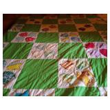 Very Old Homemade & Hand-Stitched Queen Quilt