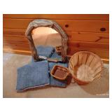 Mirror, Baskets & Bath Mats