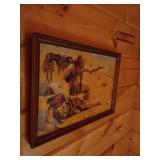 Western Themed Decor - Rustic Cabinet, Art, Traps, Etc