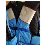 (5) Older Adult Life Vests & Bag of Goggles/Snorkels