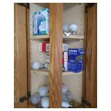 Corner Cabinet With Light Bulbs