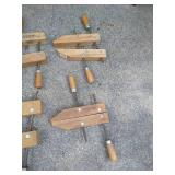 (6) Jorgensen Wooden Hand Screw Clamps