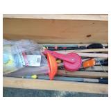 Wood Box With Fishing Gear - Primarily Ice Fishing