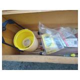 Wood Box With Fishing Gear - Primarily Ice Fishing