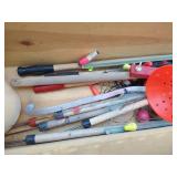 Wood Box With Fishing Gear - Primarily Ice Fishing