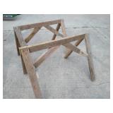 (2) Wooden Sawhorses