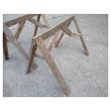 (2) Wooden Sawhorses
