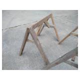 (2) Wooden Sawhorses