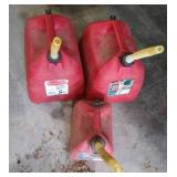 (3) Gas Cans - (2) Almost Full