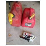 (2) Full 5-Gallon Gas Cans + Easy Pour Nozzle