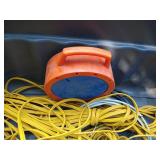 Tote of Various Electrical Cords + Fish Tape